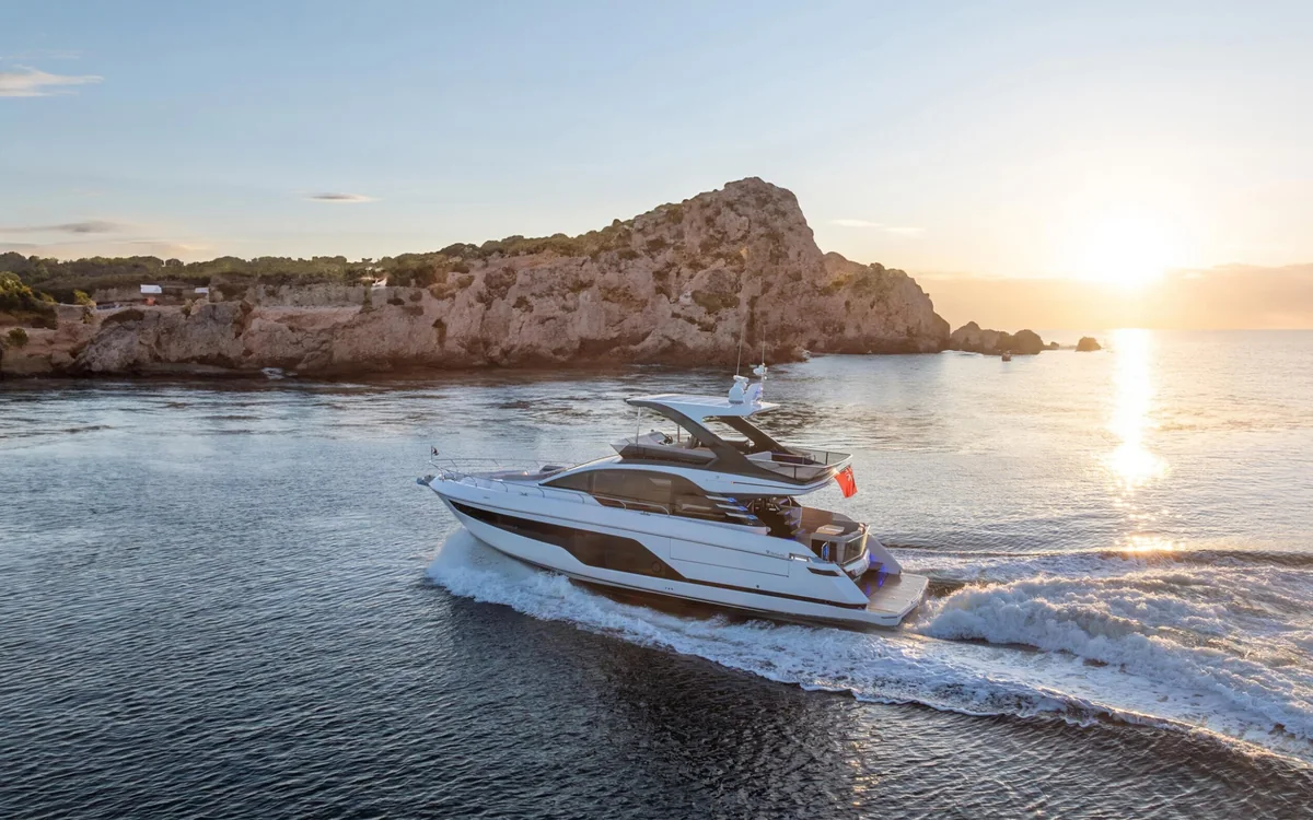 A Fairline motor yacht