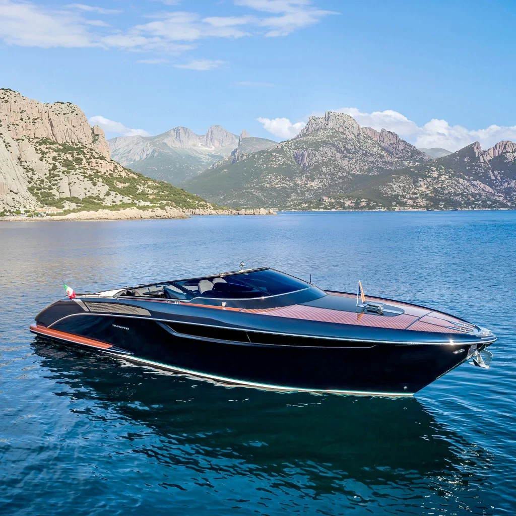 A classic Riva motor yacht