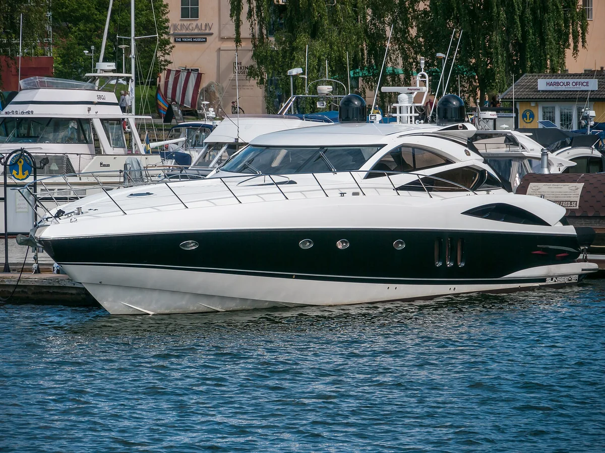A Sunseeker motor yacht