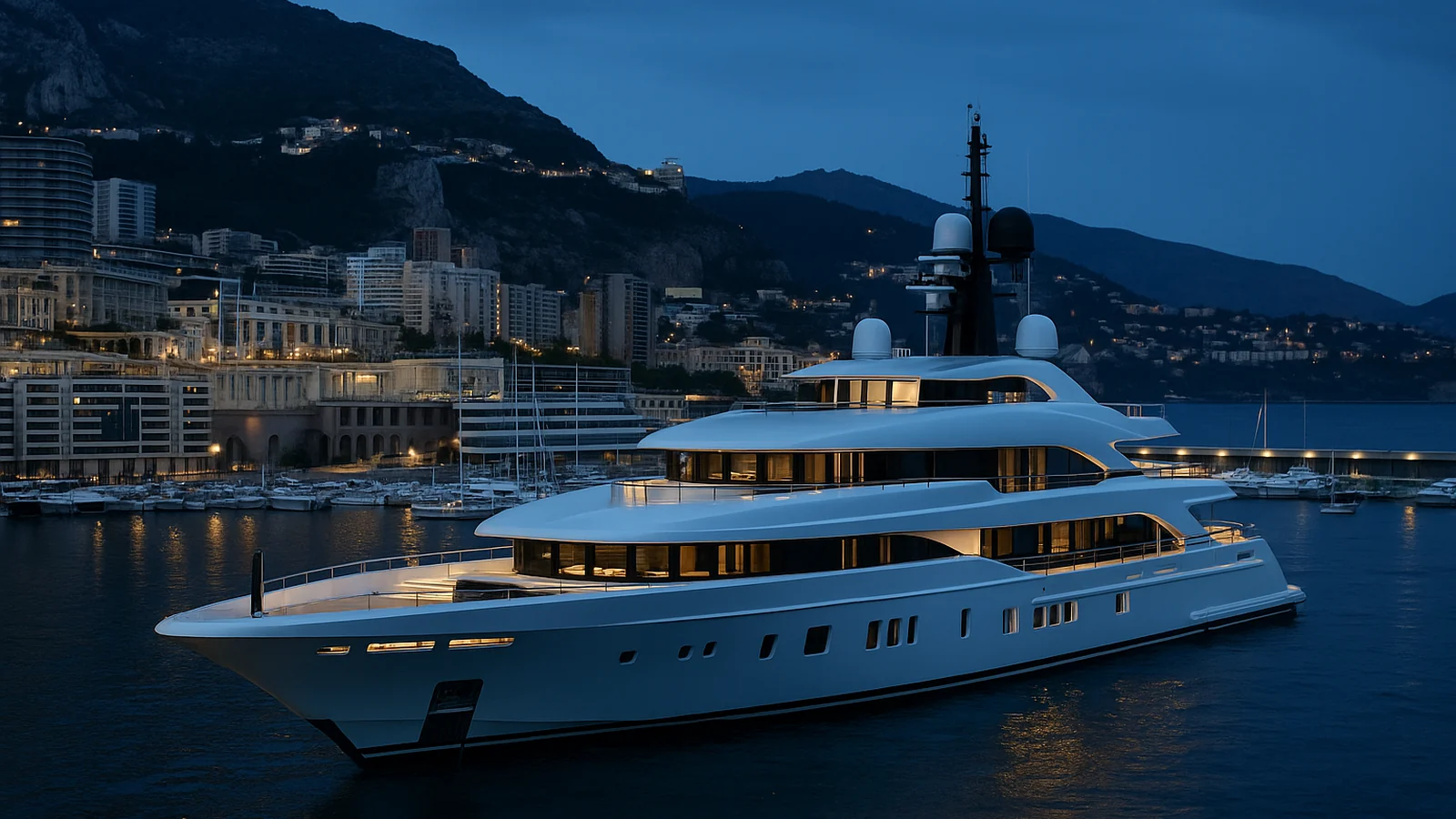 Luxury yacht in Port Hercule Monaco during the Datacloud Global Congress