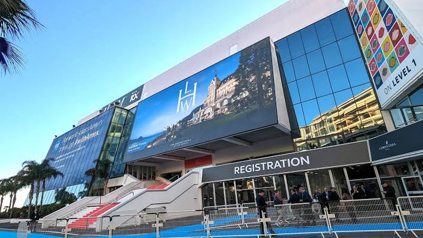 Refined luxury superyacht in the Bay of Cannes during ILTM