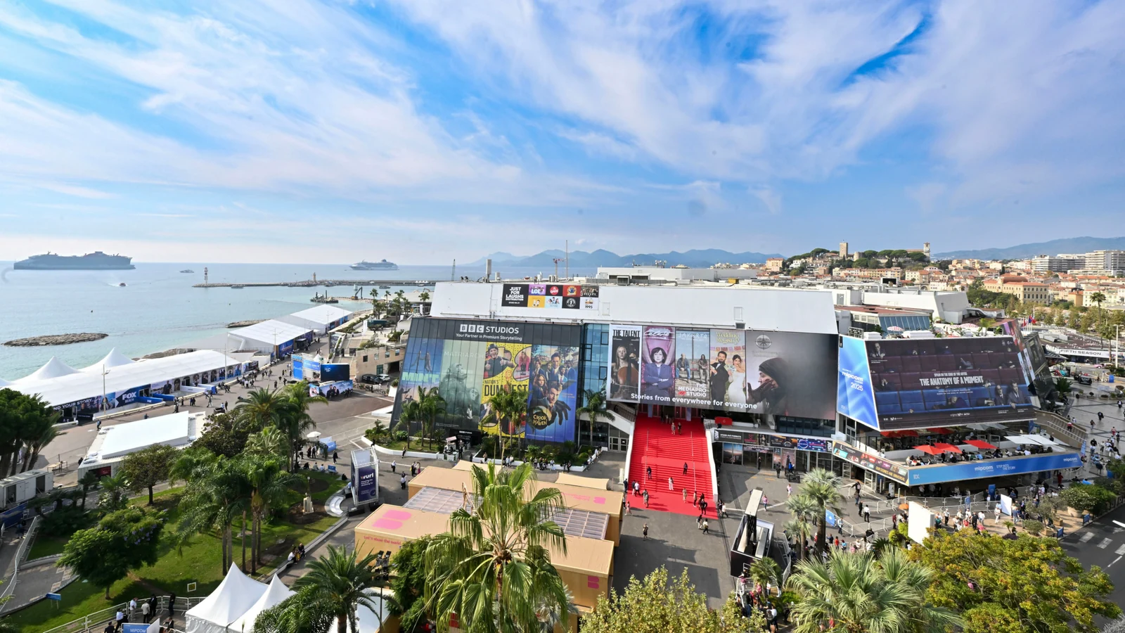 Luxury superyacht on the Croisette in Cannes during MIPCOM