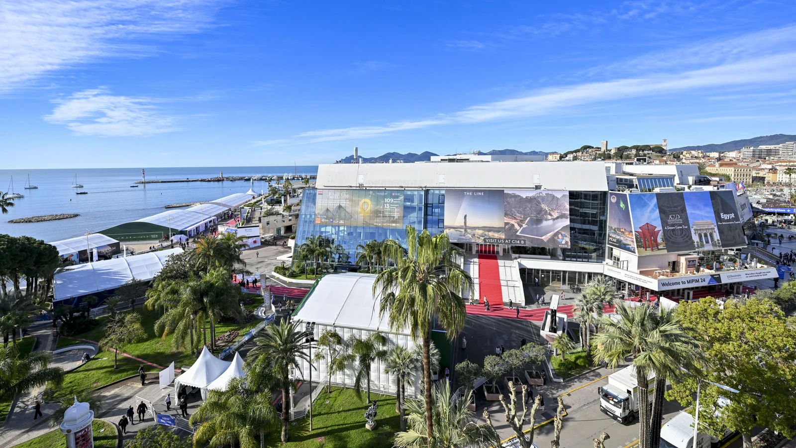 Luxury superyacht on the Croisette in Cannes during MIPIM